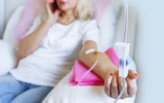 person getting IV therapy for immune support