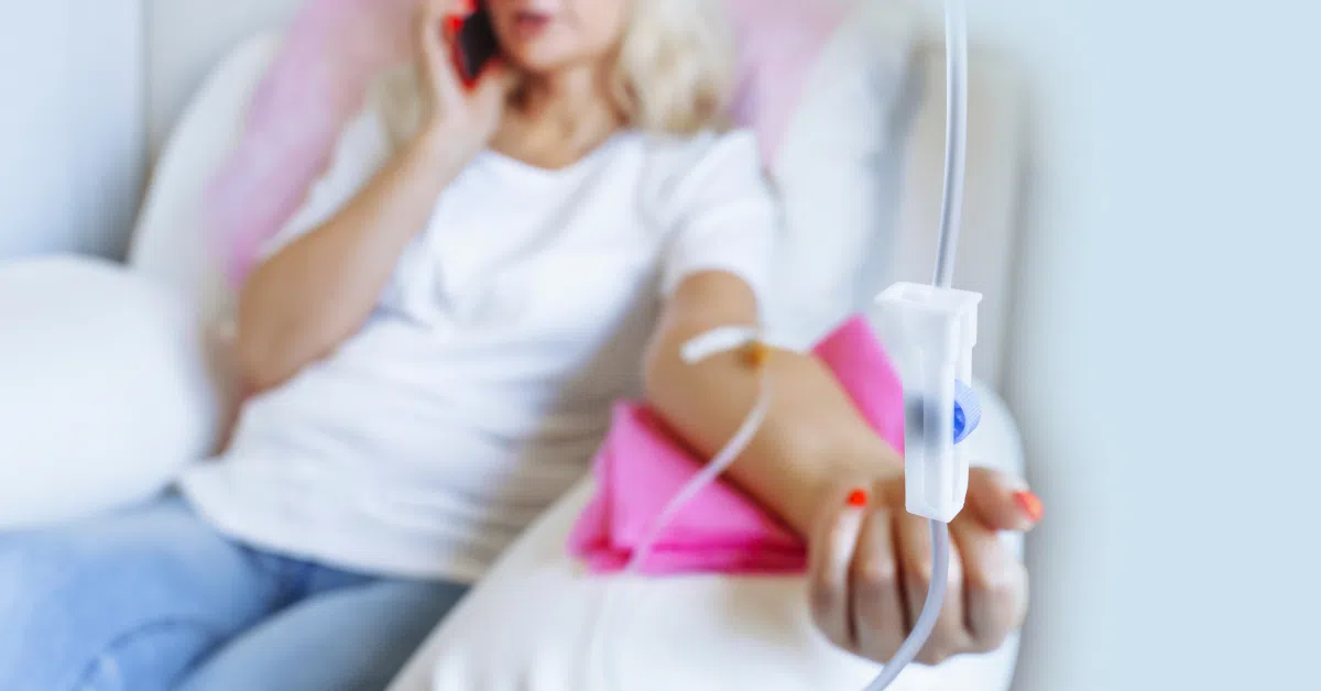 person getting IV therapy for immune support